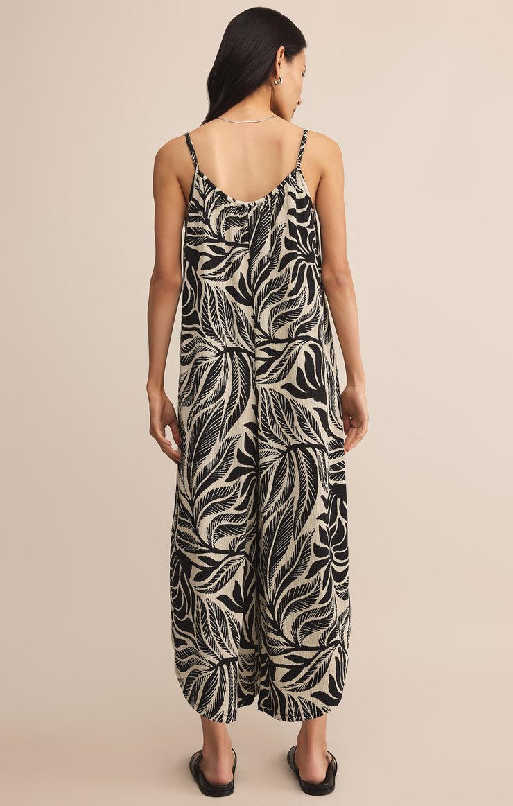Pants Flared Palm Jumpsuit Black