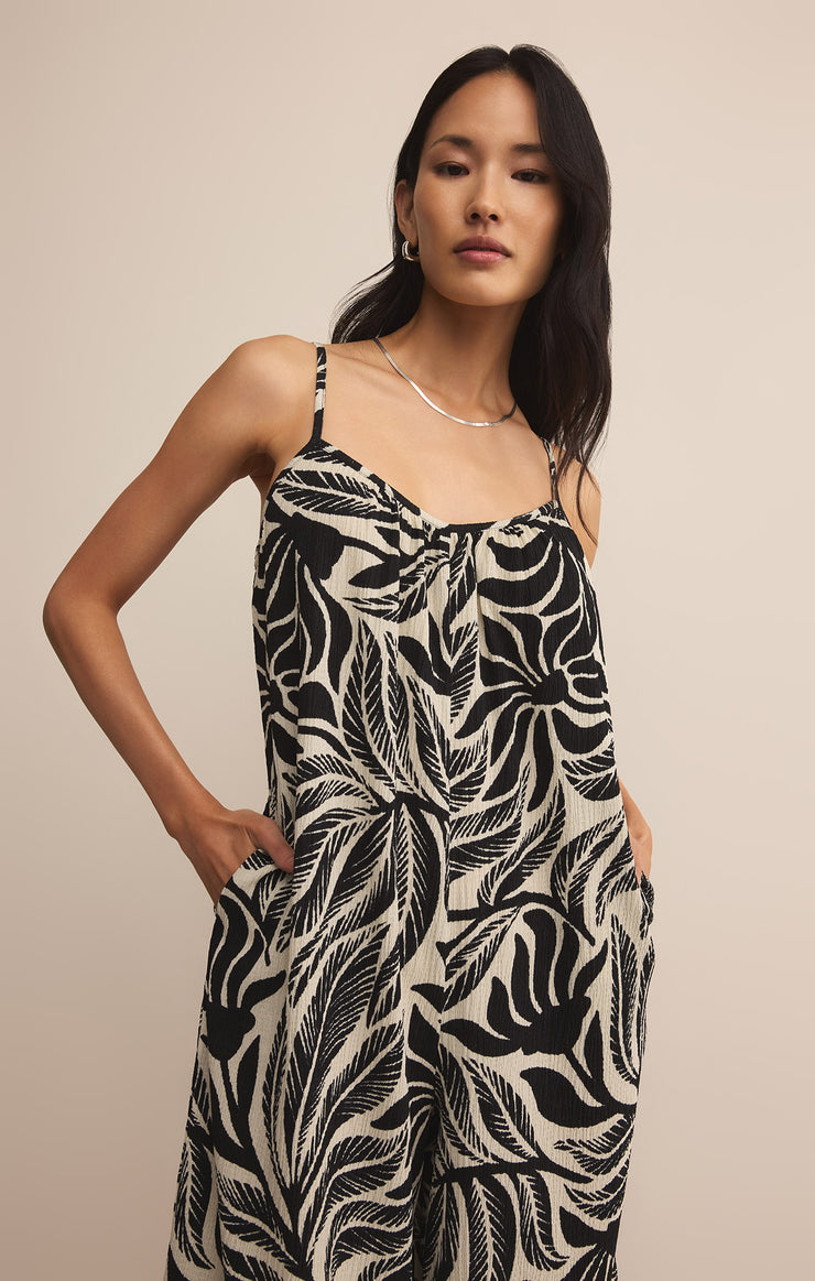 Pants Flared Palm Jumpsuit Black