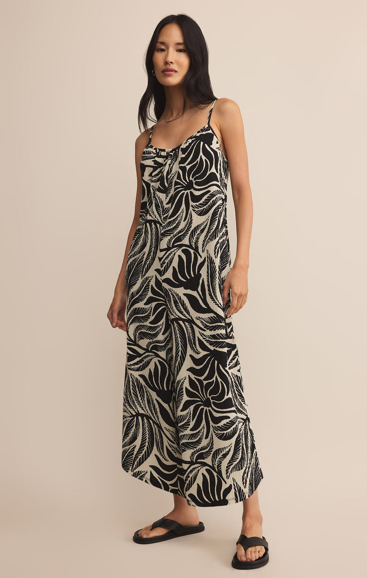 Pants Flared Palm Jumpsuit Black