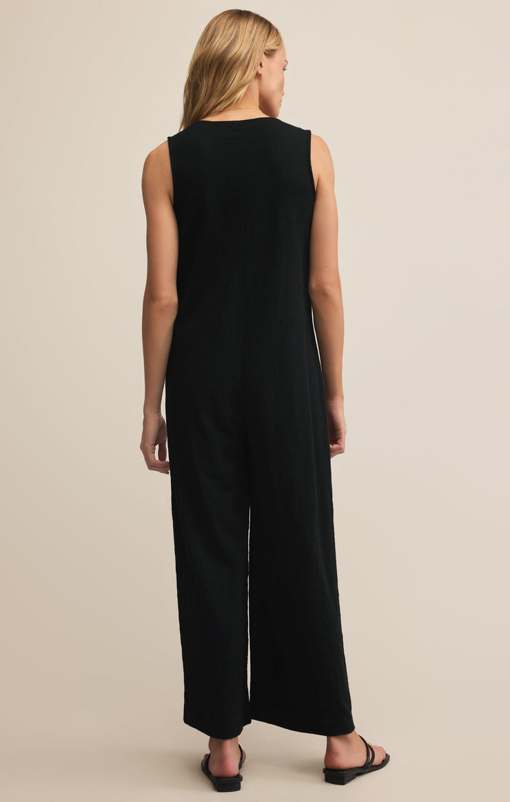 Pants Solace Textured Slub Jumpsuit Black