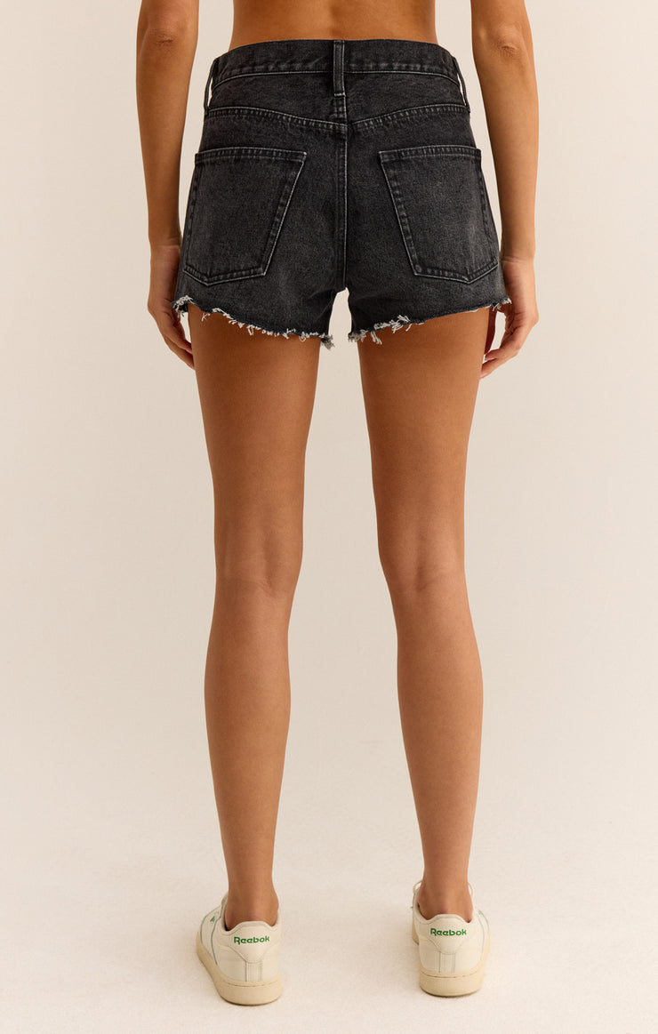 Shorts Classic Hi Rise Denim Short Washed Black