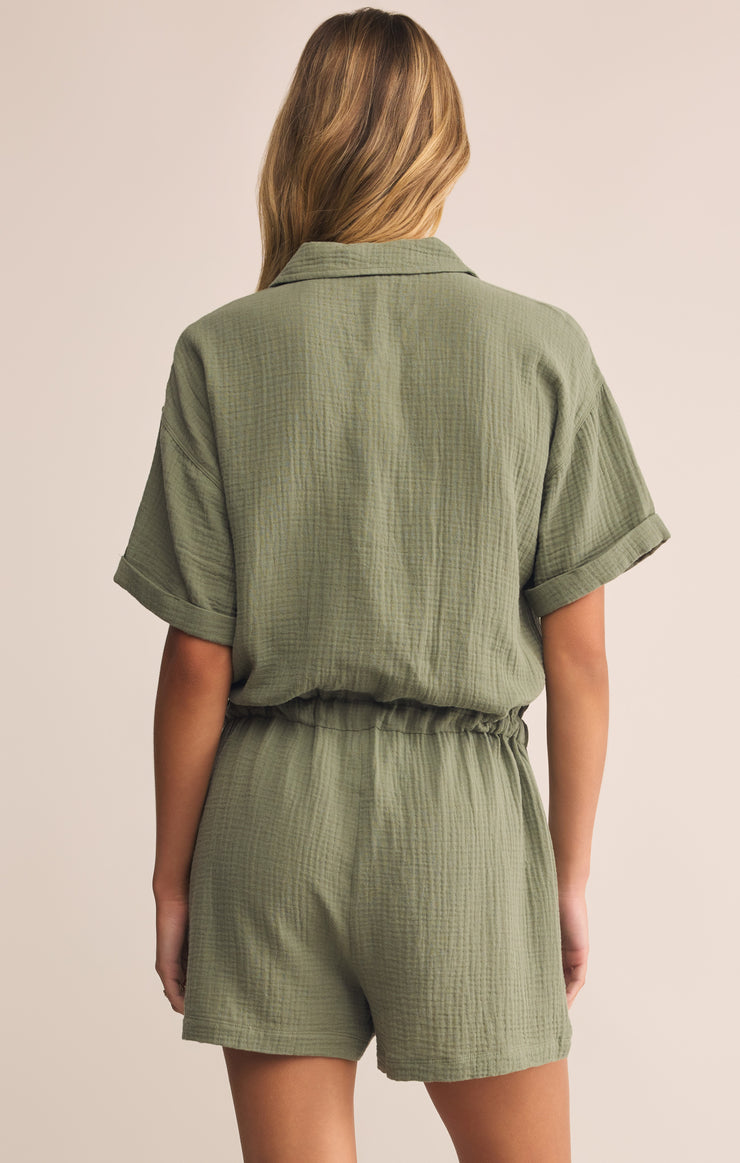 Shorts Lookout Gauze Romper Avocado