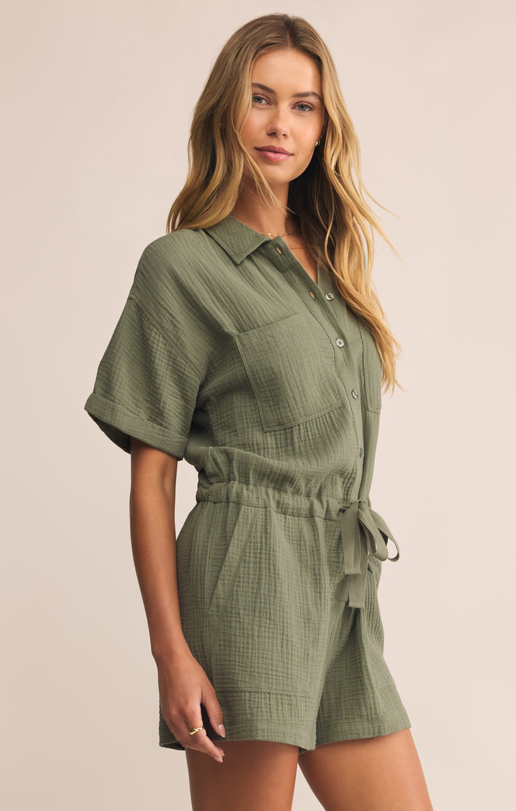 Shorts Lookout Gauze Romper Avocado