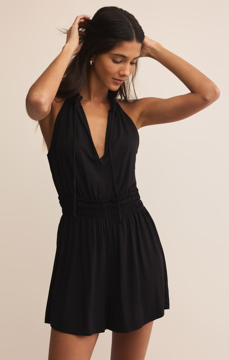 Shorts Rhea Sleek Jersey Romper Black