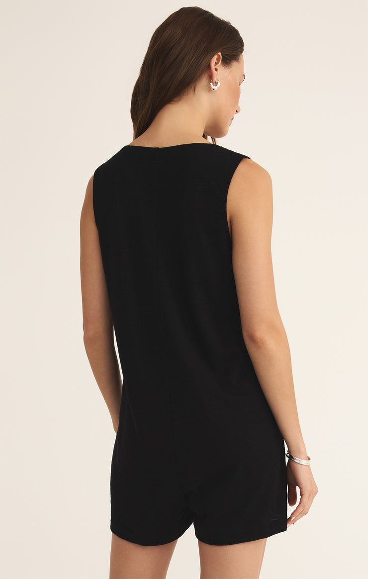 Shorts Solace Textured Slub Romper Black