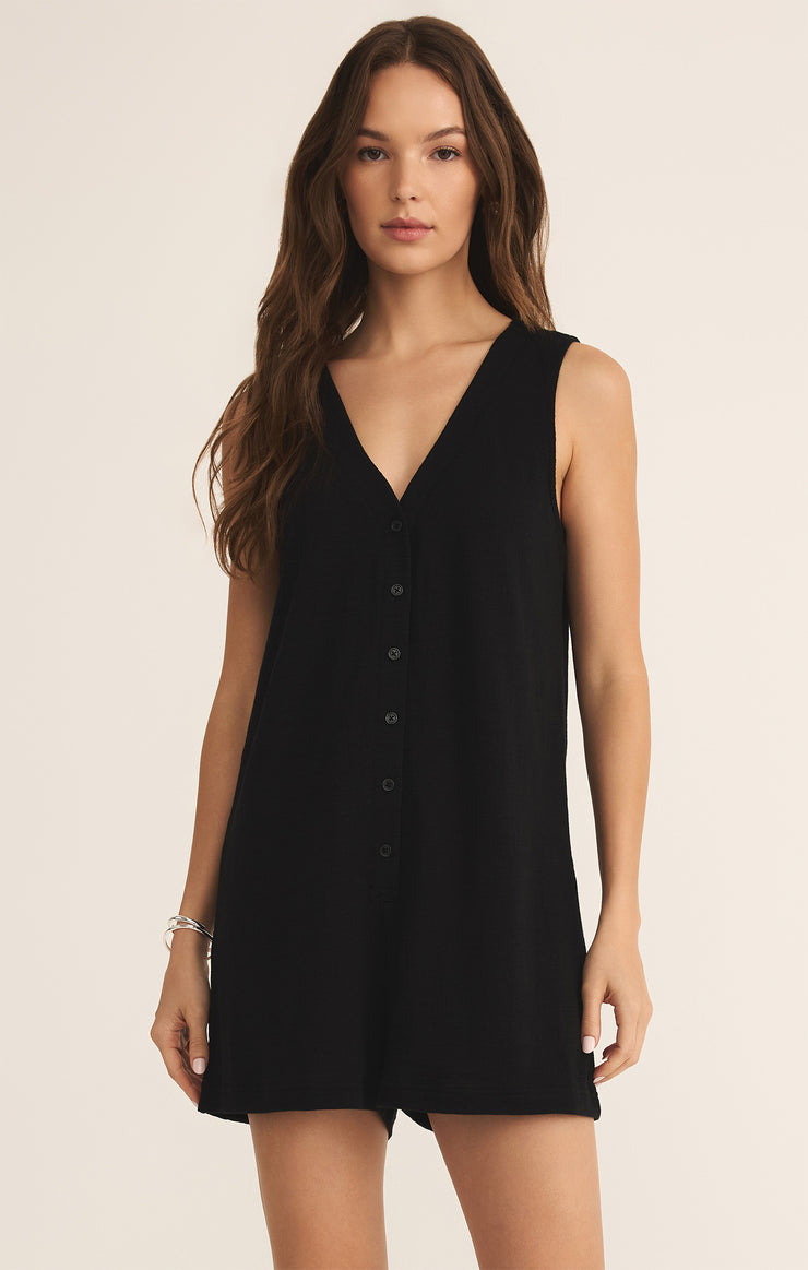 Shorts Solace Textured Slub Romper Black