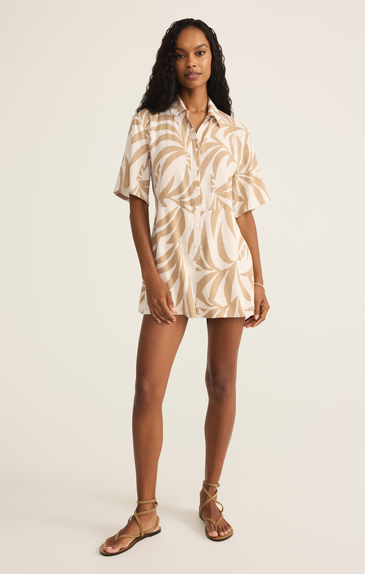 Shorts Marcel Tropical Palm Romper Santal