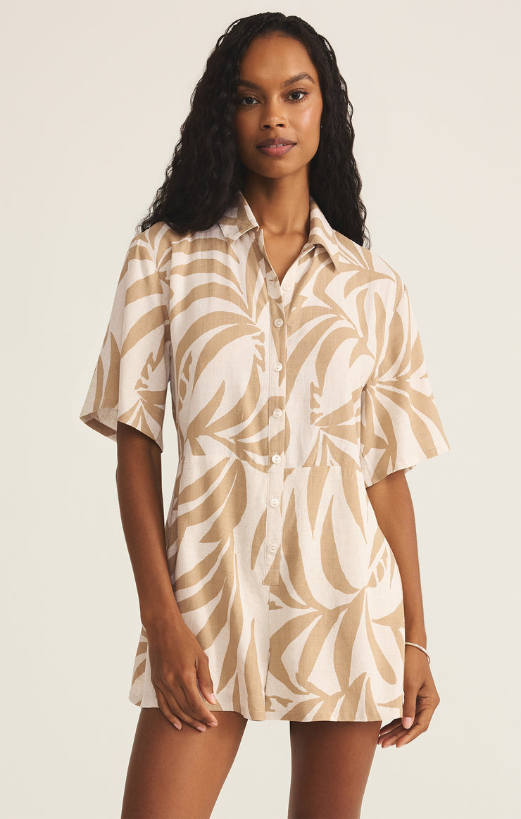 Shorts Marcel Tropical Palm Romper Santal