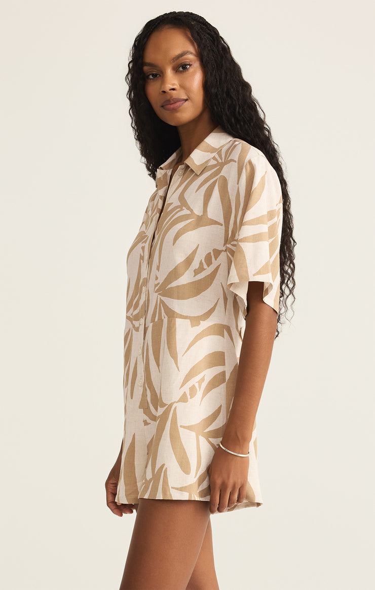 Shorts Marcel Tropical Palm Romper Santal