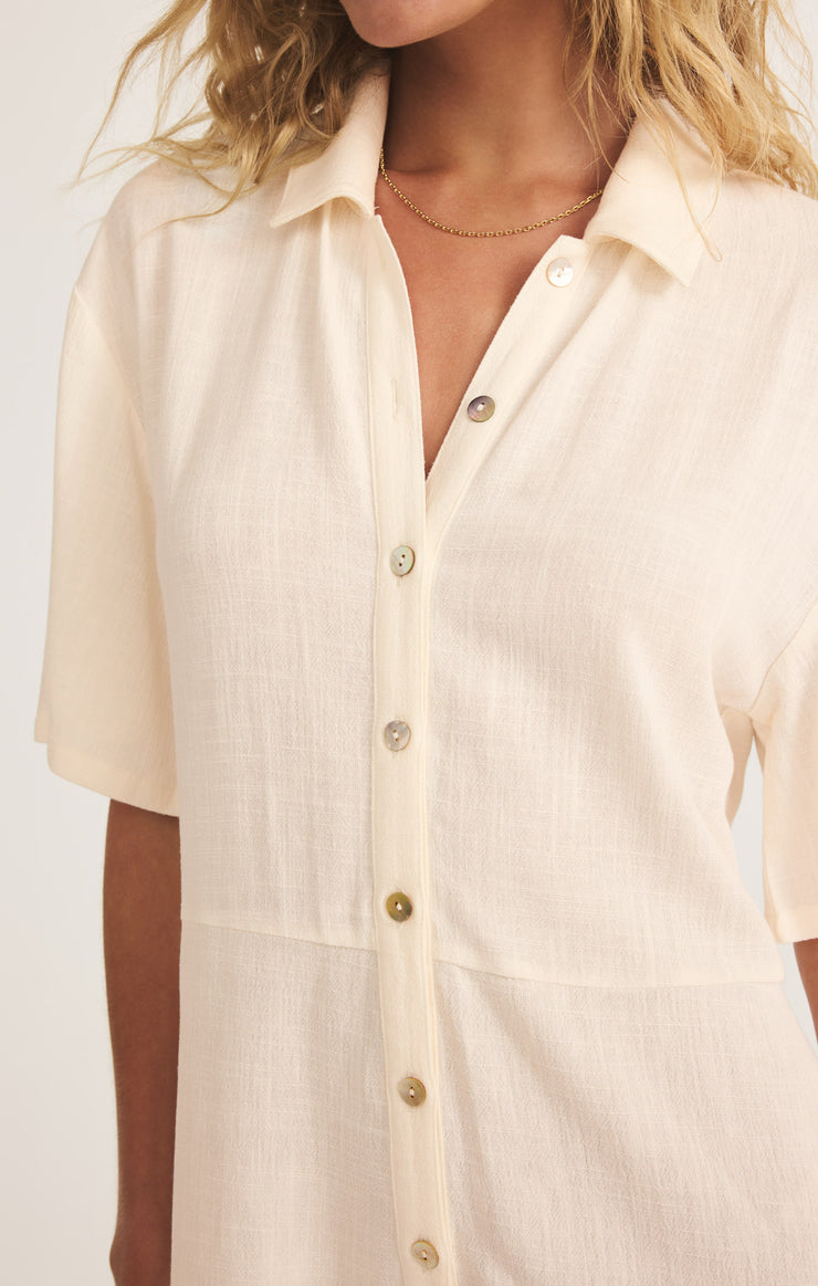 Shorts Marcell Button Up Romper Sea Salt