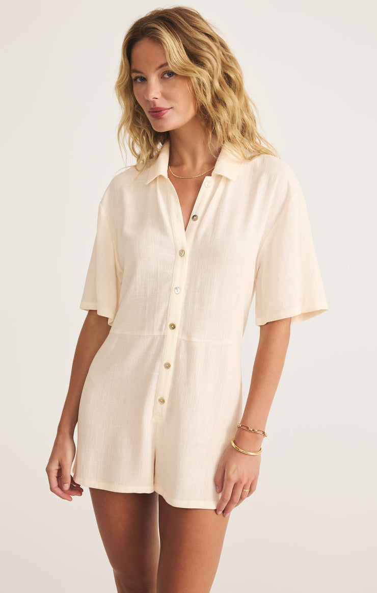 Shorts Marcell Button Up Romper Sea Salt