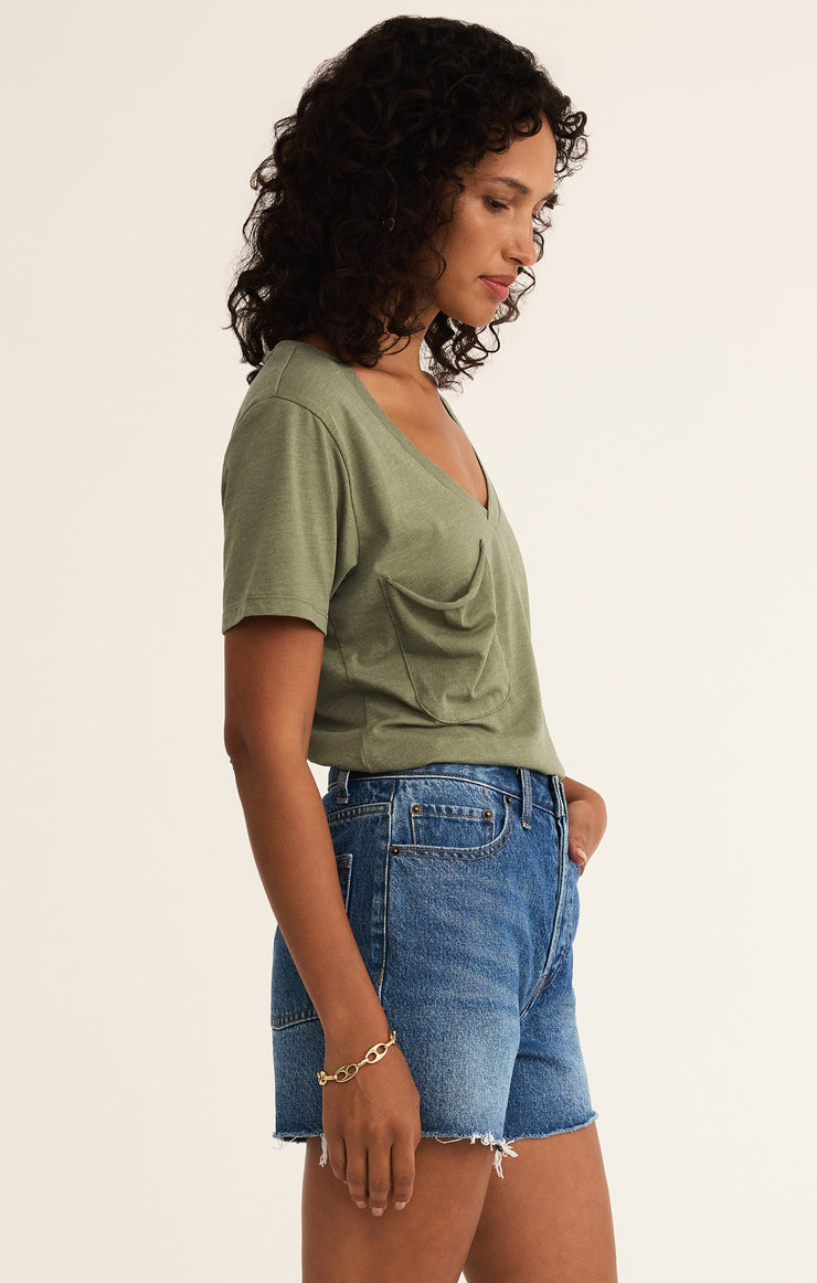 Tops Pocket Tee Avocado