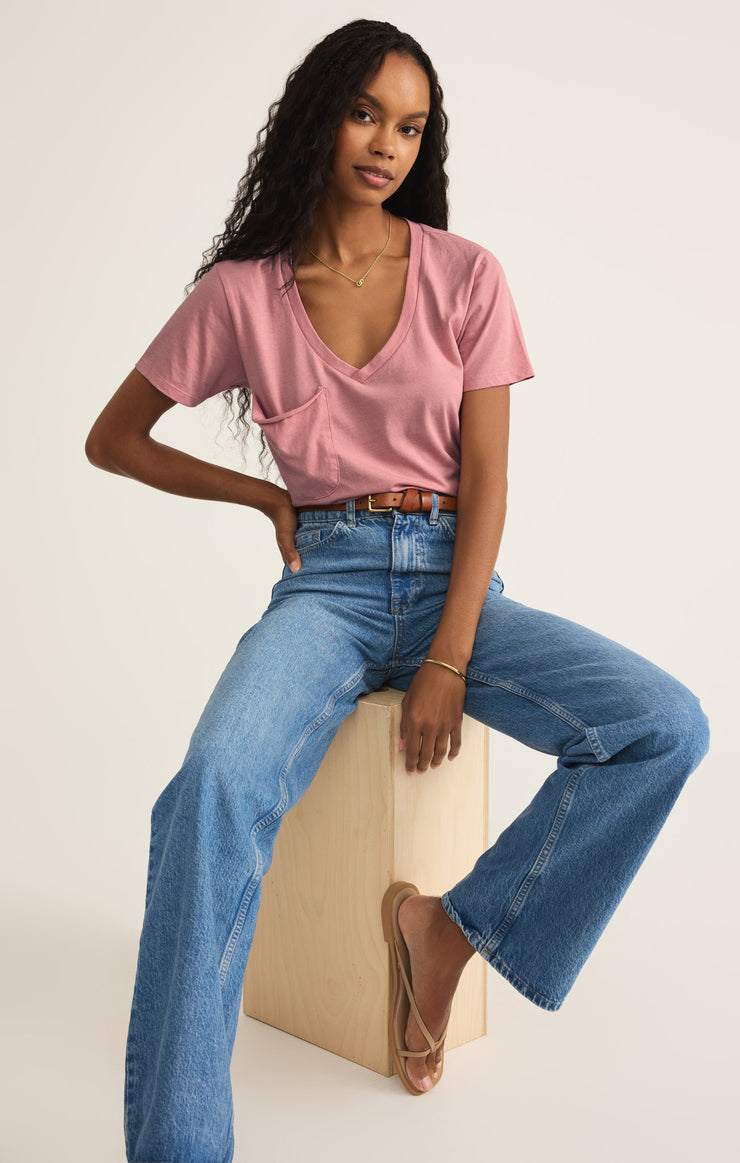 Tops Pocket Tee Pink Smoke