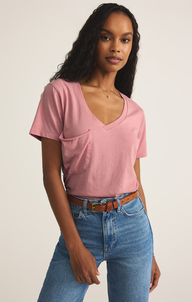 Tops Pocket Tee Pink Smoke