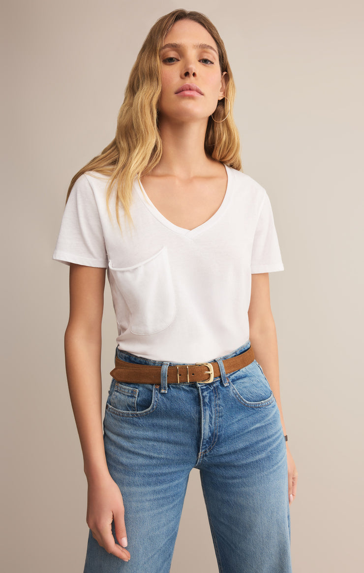 Tops Pocket Tee White