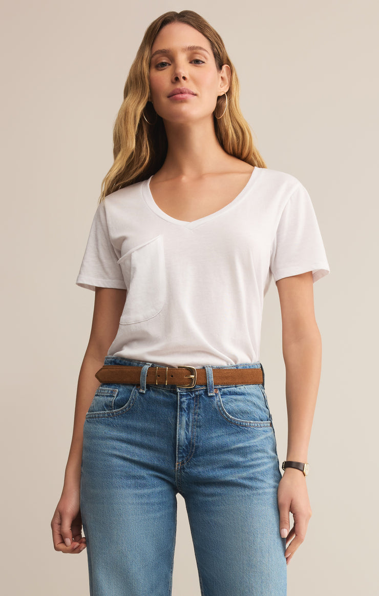 Tops Pocket Tee White