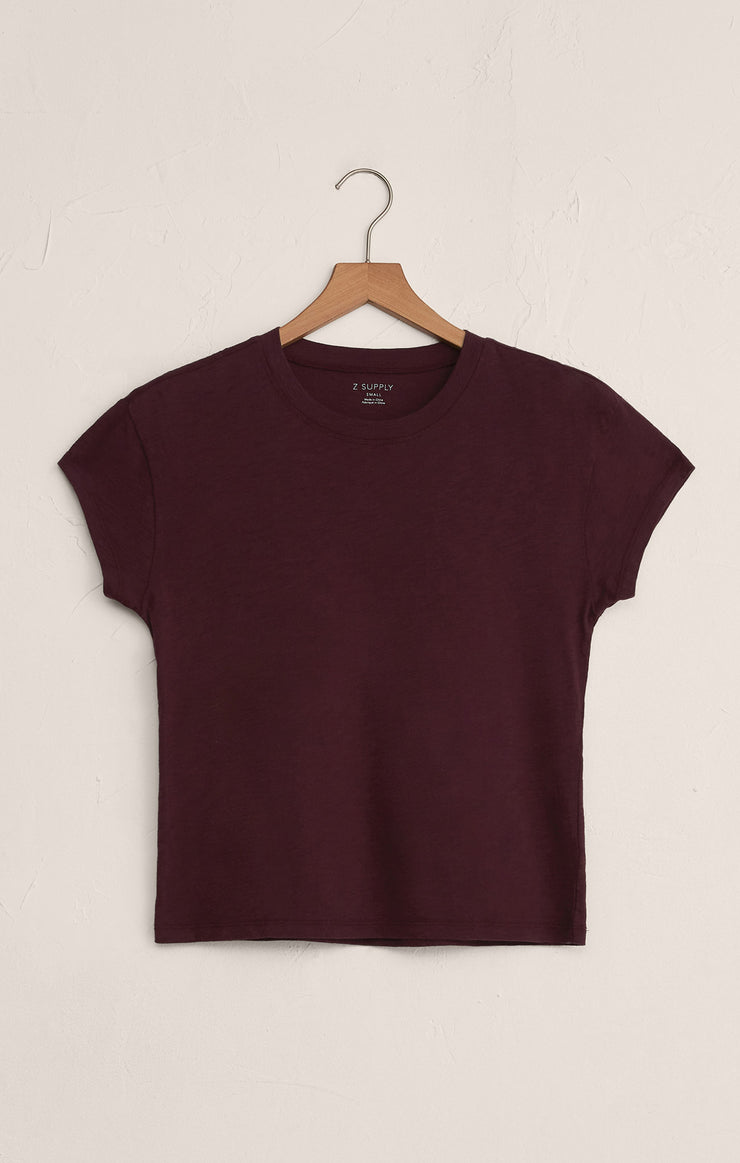 Tops Modern Slub Tee Berry Wine
