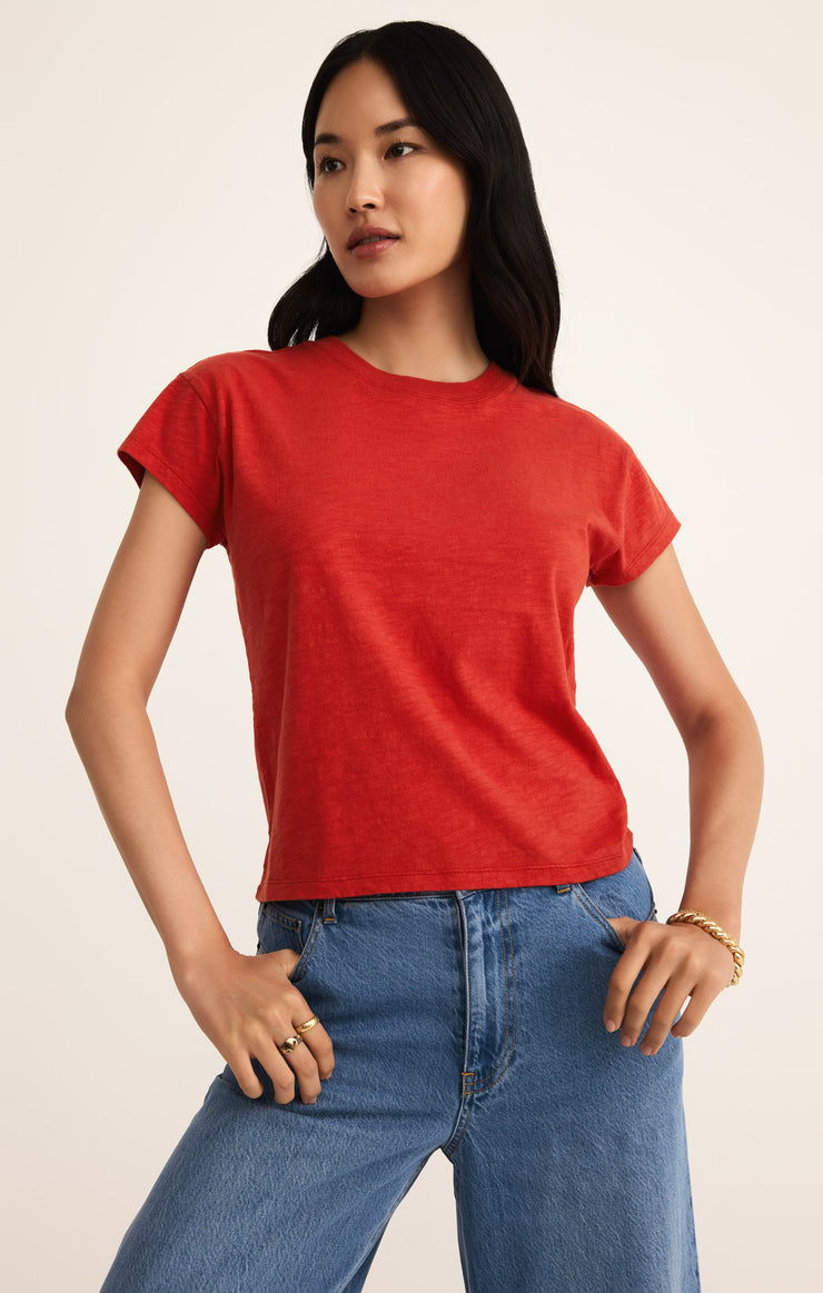 Tops Modern Slub Tee Cabana Red
