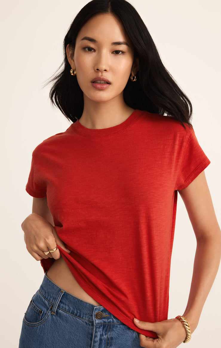 Tops Modern Slub Tee Cabana Red
