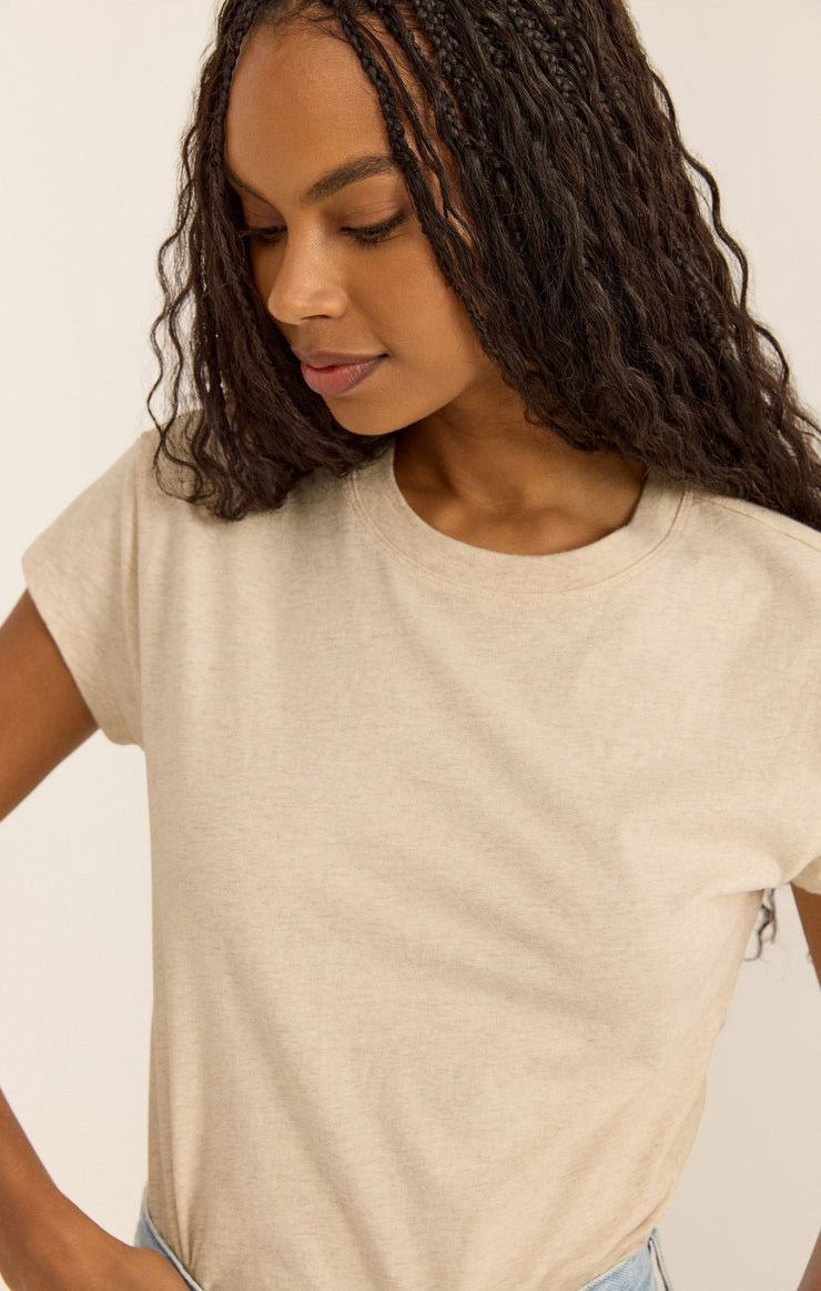 Tops Modern Slub Tee Light Oatmeal Heather