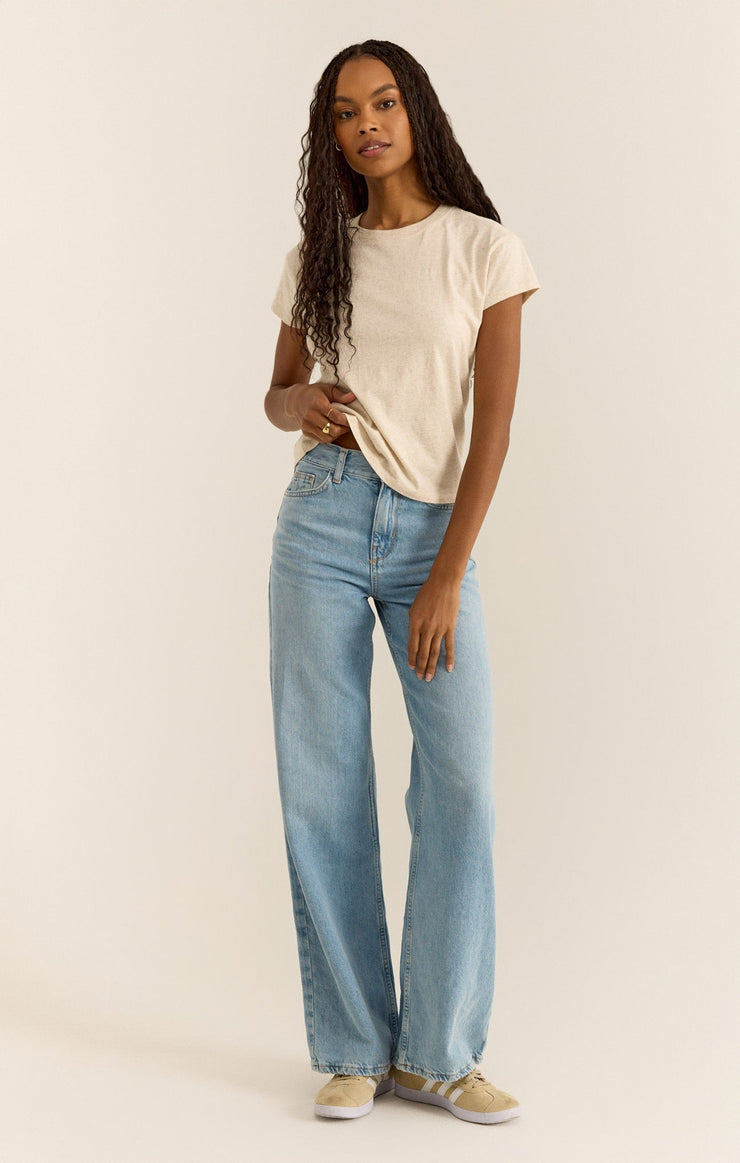 Tops Modern Slub Tee Light Oatmeal Heather