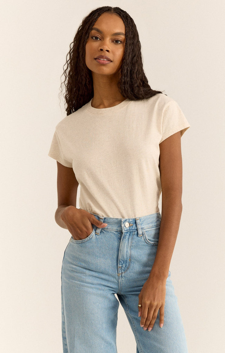 Tops Modern Slub Tee Light Oatmeal Heather