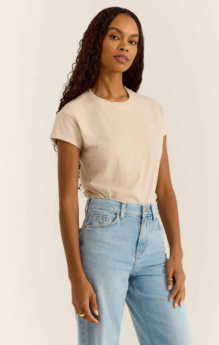 Tops Modern Slub Tee Light Oatmeal Heather