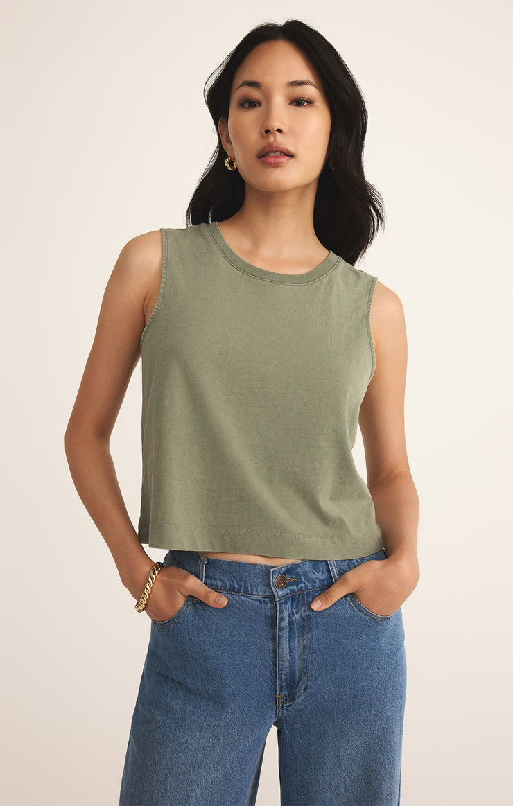 Tops Sloane Cotton Jersey Tank Avocado