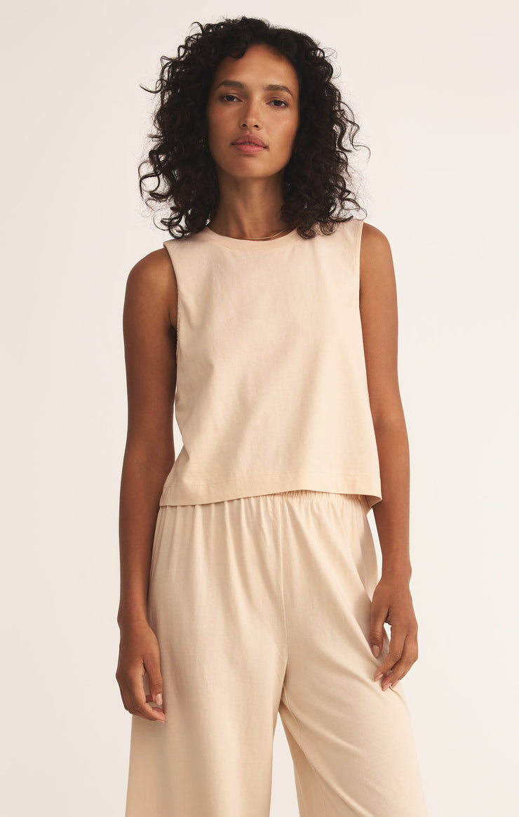 Tops Sloane Cotton Jersey Tank Panna Cotta