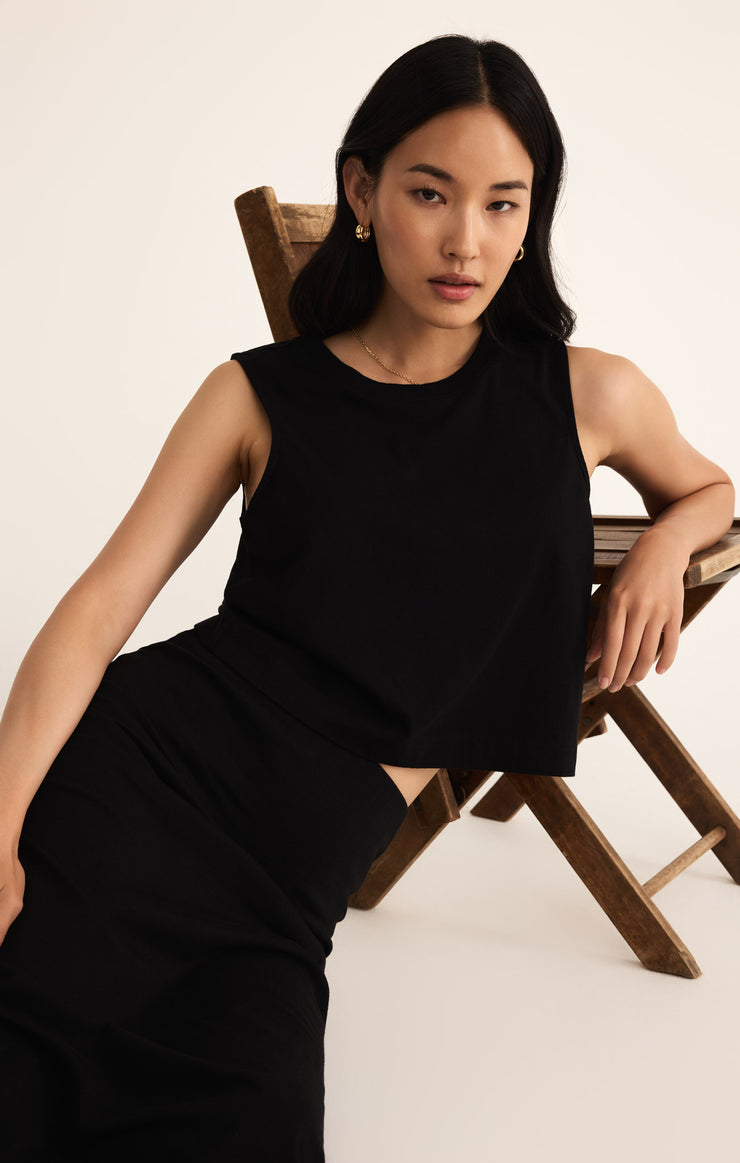 Tops Sloane Cotton Jersey Tank True Black