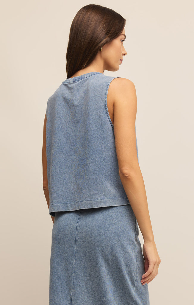 Sloane Jersey Denim Muscle Tank – Z SUPPLY Sloane Jersey Denim Muscle Tank – Z SUPPLY