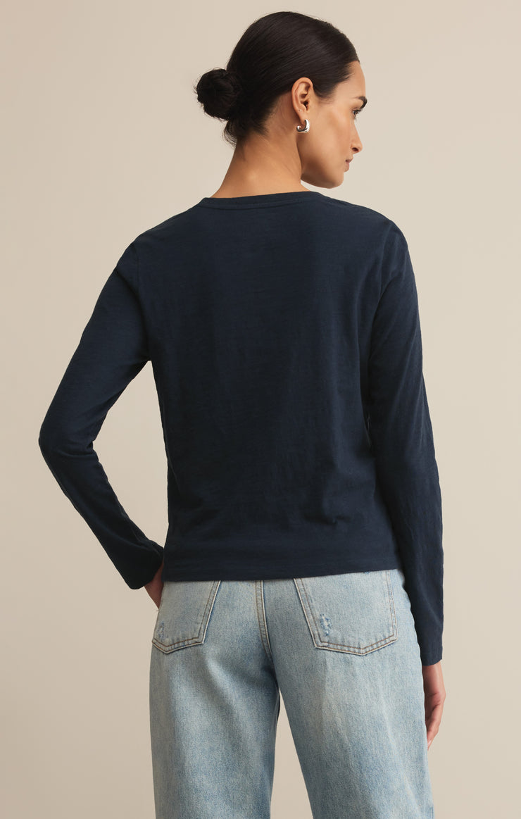 Tops Modern Slub Long Sleeve Top Eclipse
