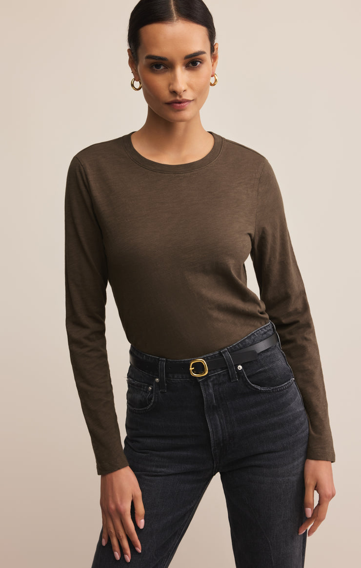 Tops Modern Slub Long Sleeve Top Tavern