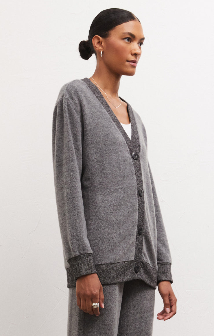 Tops Pamelia Cozy Cardigan Charcoal Heather