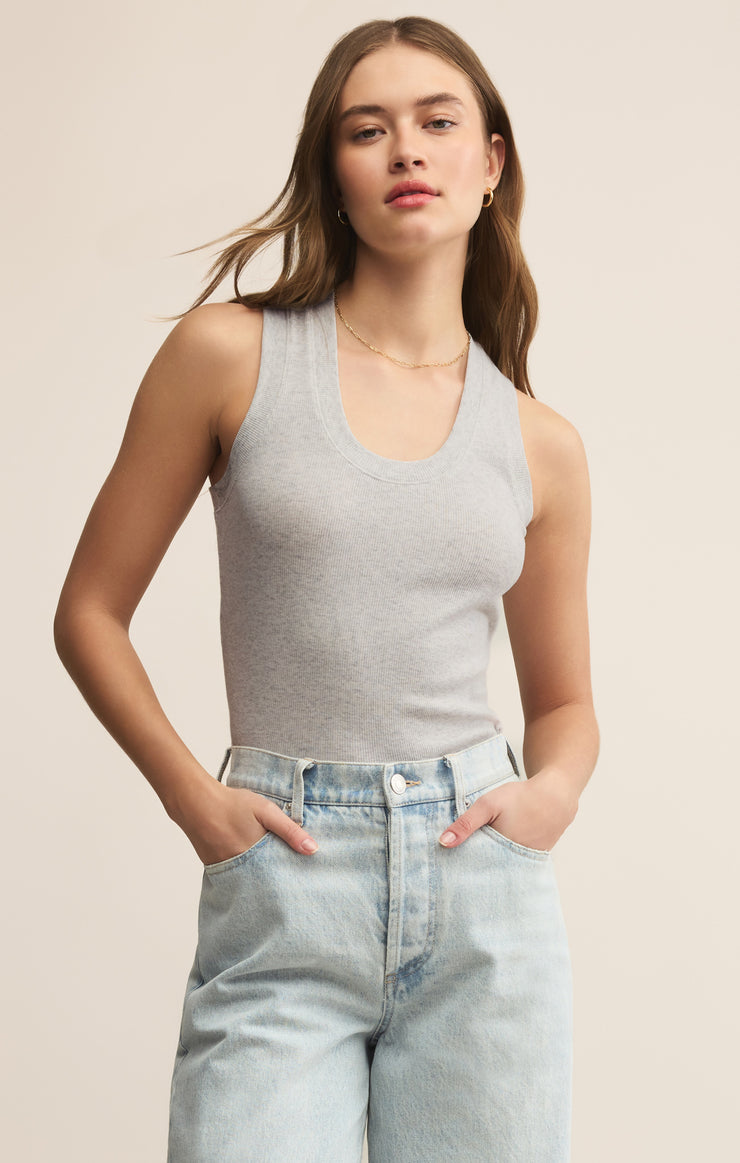 Tops Sirena Rib Tank Light Heather Grey