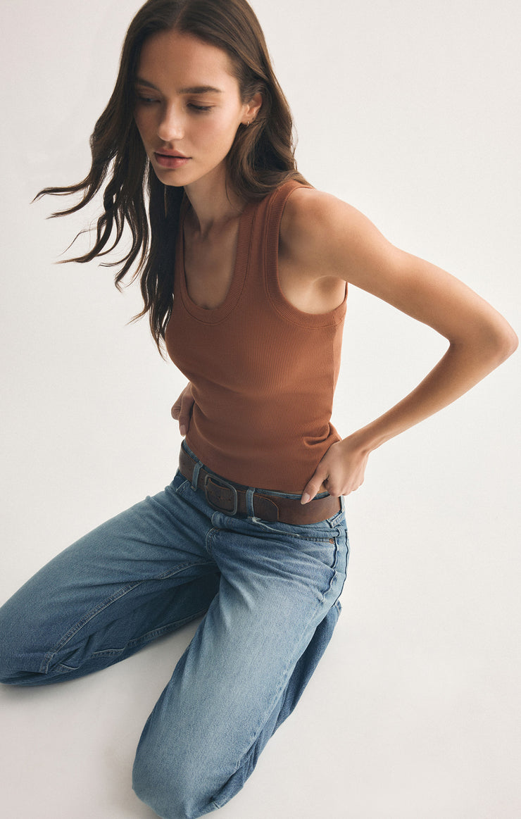 Tops Sirena Rib Tank Teakwood