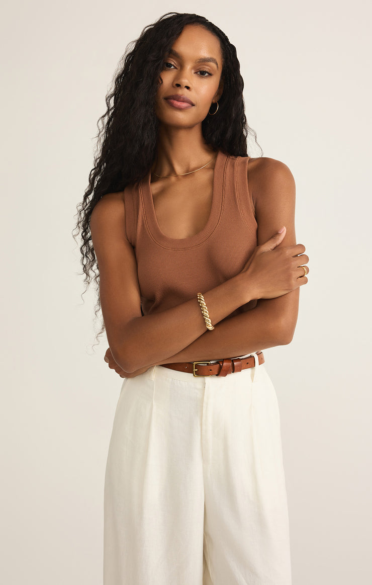 Tops Sirena Rib Tank Teakwood