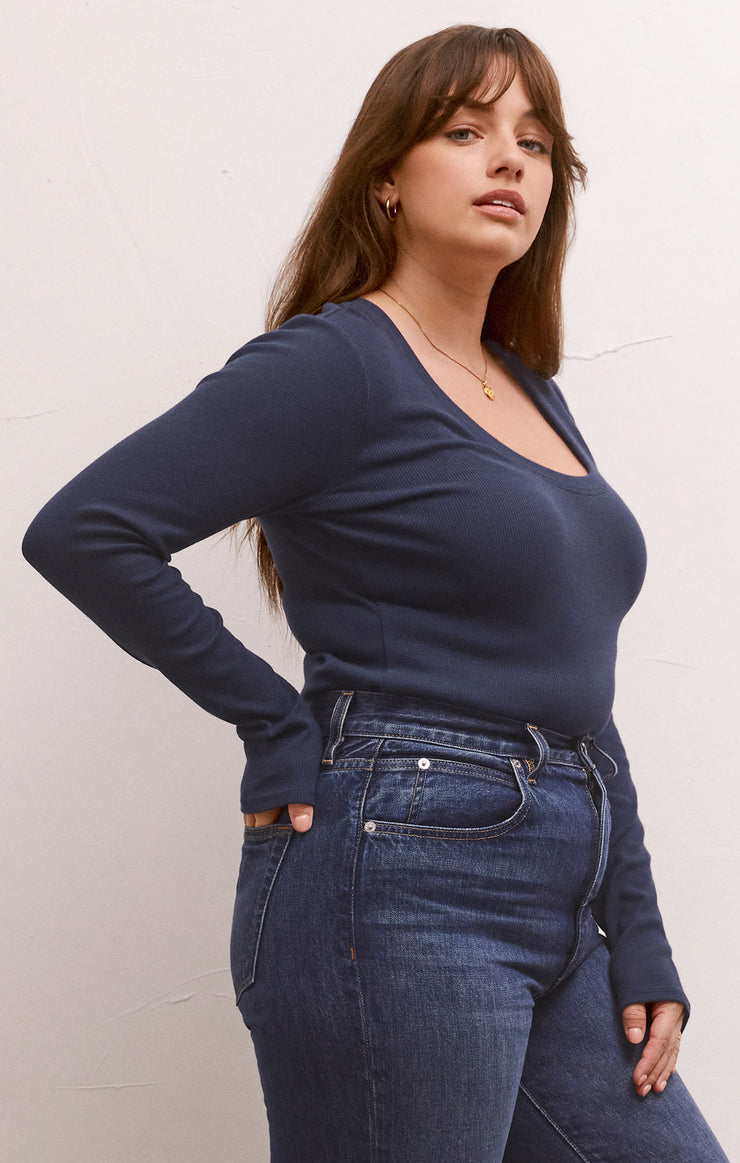 Tops Sirena Rib Long Sleeve Tee Sirena Rib Long Sleeve Tee