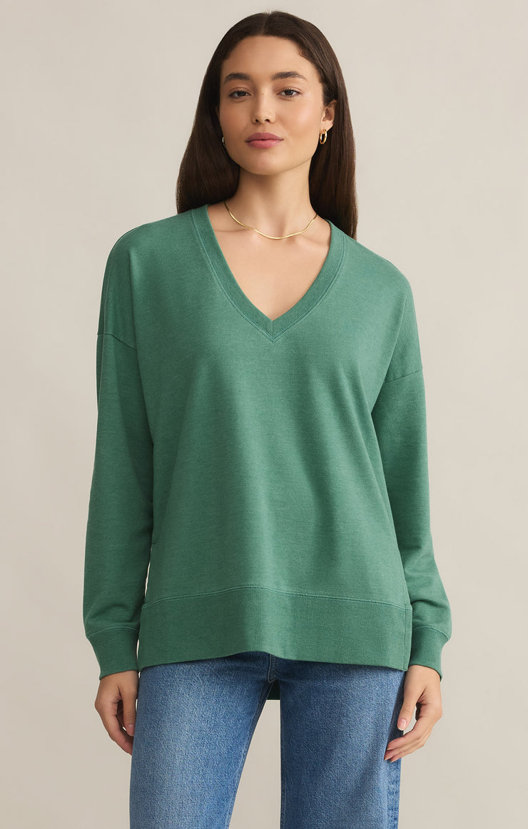 Tops Modern V-Neck Weekender Botanical Green