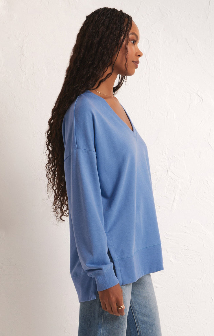 Tops Modern V-Neck Weekender Blue Isle