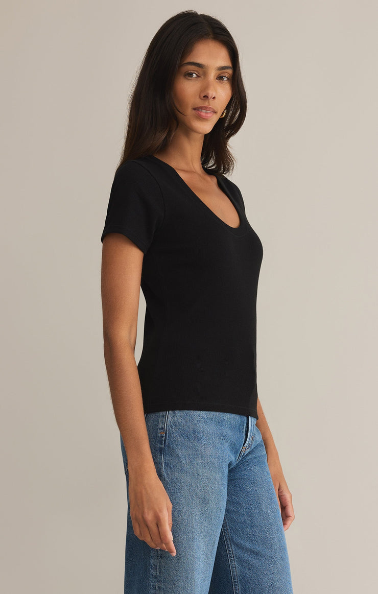 Tops Sirena Short Sleeve Rib Tee Sirena Short Sleeve Rib Tee