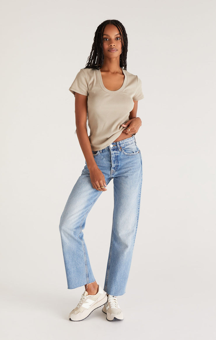Tops Sirena Short Sleeve Rib Tee Garden Fog