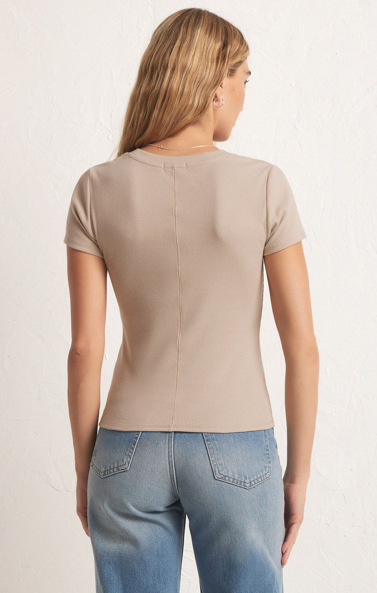 Tops Sirena Short Sleeve Rib Tee Putty
