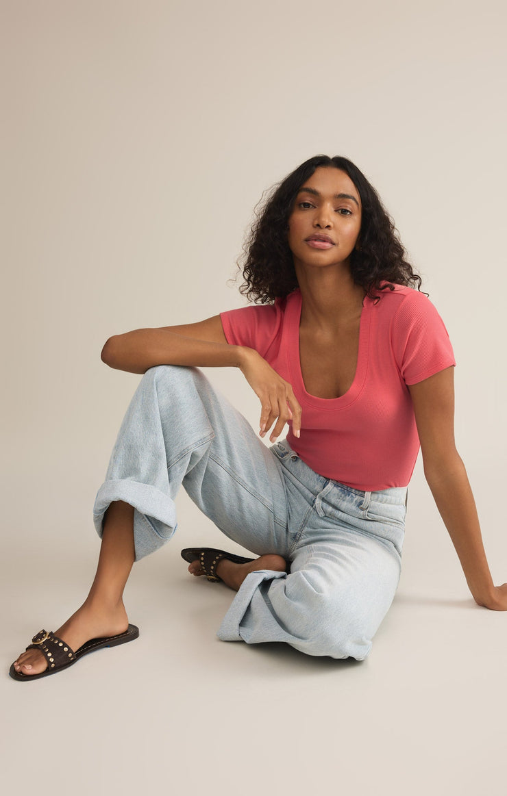 Tops Sirena Short Sleeve Rib Tee Sirena Short Sleeve Rib Tee
