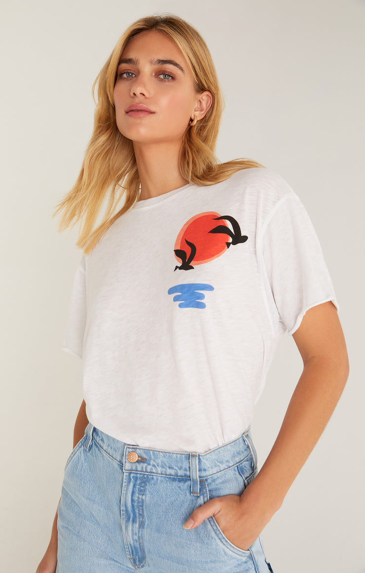 Tops Oversized Sun Tee White