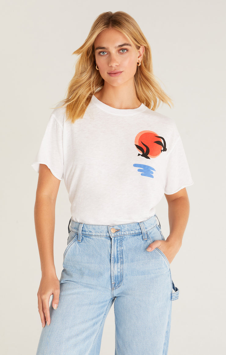 Tops Oversized Sun Tee White