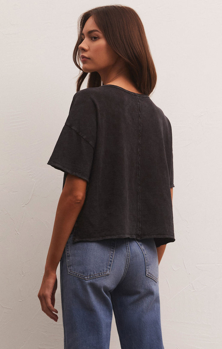Tops Hazel Slub Tee Black