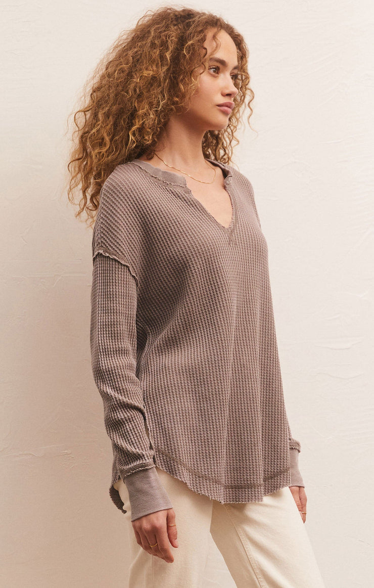 Tops Driftwood Thermal Long Sleeve Top Milk Shake