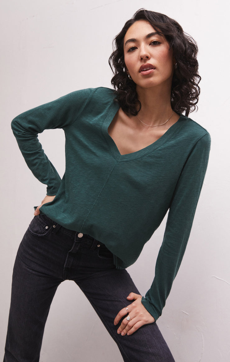 Tops Dream Slub Long Sleeve Tee Abyss