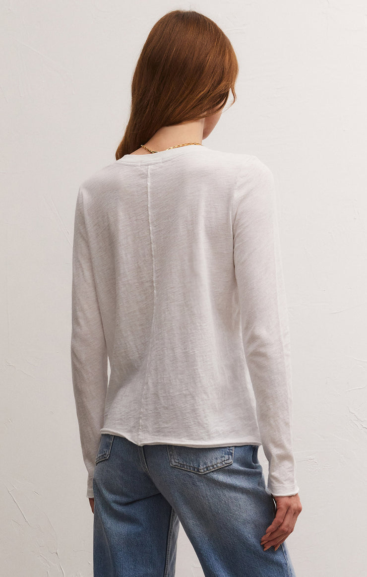 Tops Dream Slub Long Sleeve Tee White